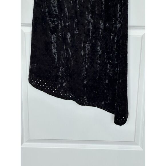 Adrianna Papell Mock Neck Perforated Velvet Side Slit Midi Dress Size Medium - Picture 4 of 9